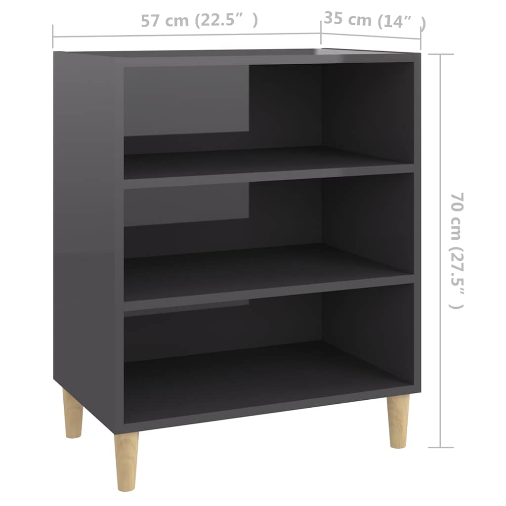 Sideboard | High gloss grey | Engineered wood | Medium | Sideboard