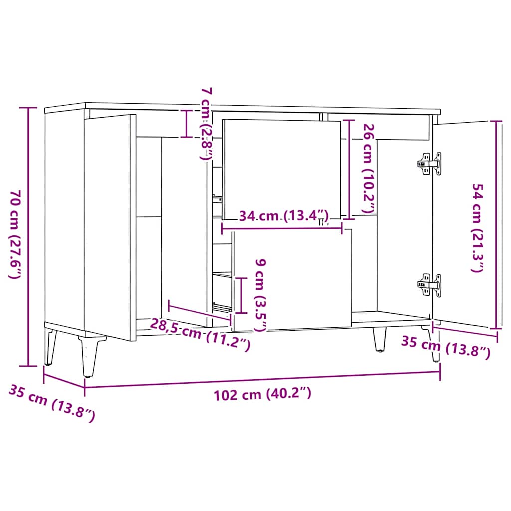 Sideboard | White | Engineered wood, metal | Medium | Sideboard