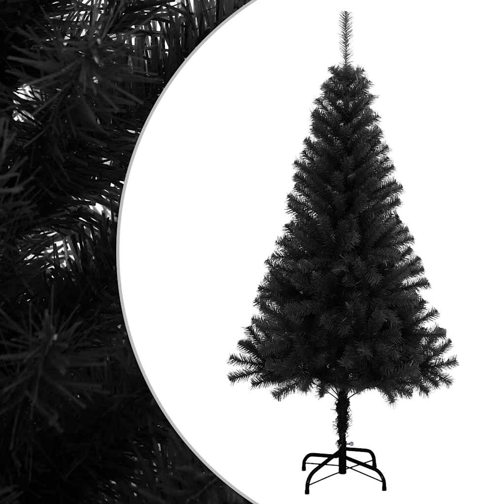 Artificial Christmas Tree Black PVC, Steel 4 ft Height