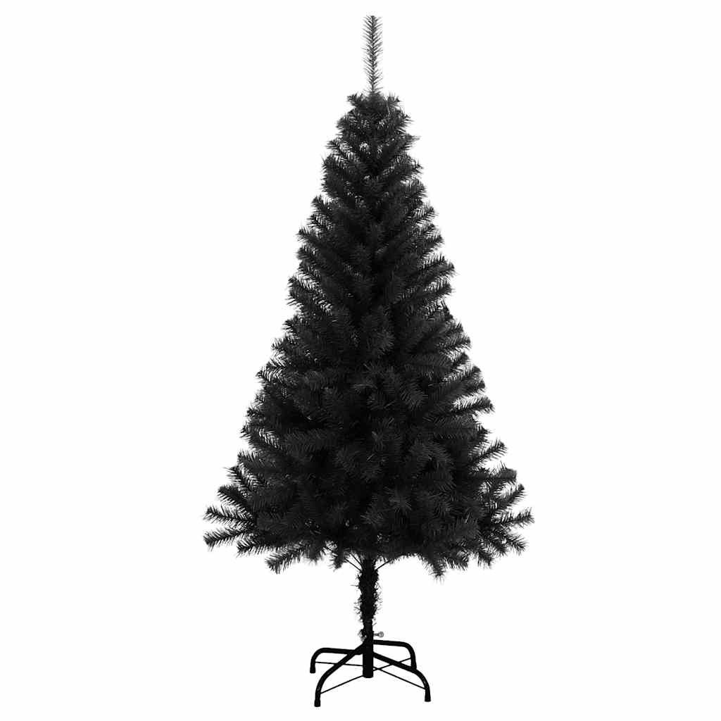 Artificial Christmas Tree Black PVC, Steel 4 ft Height