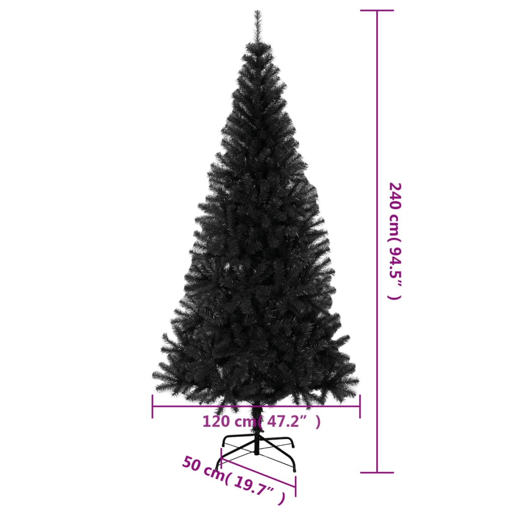 Artificial Christmas Tree Black PVC, steel Large Durable
