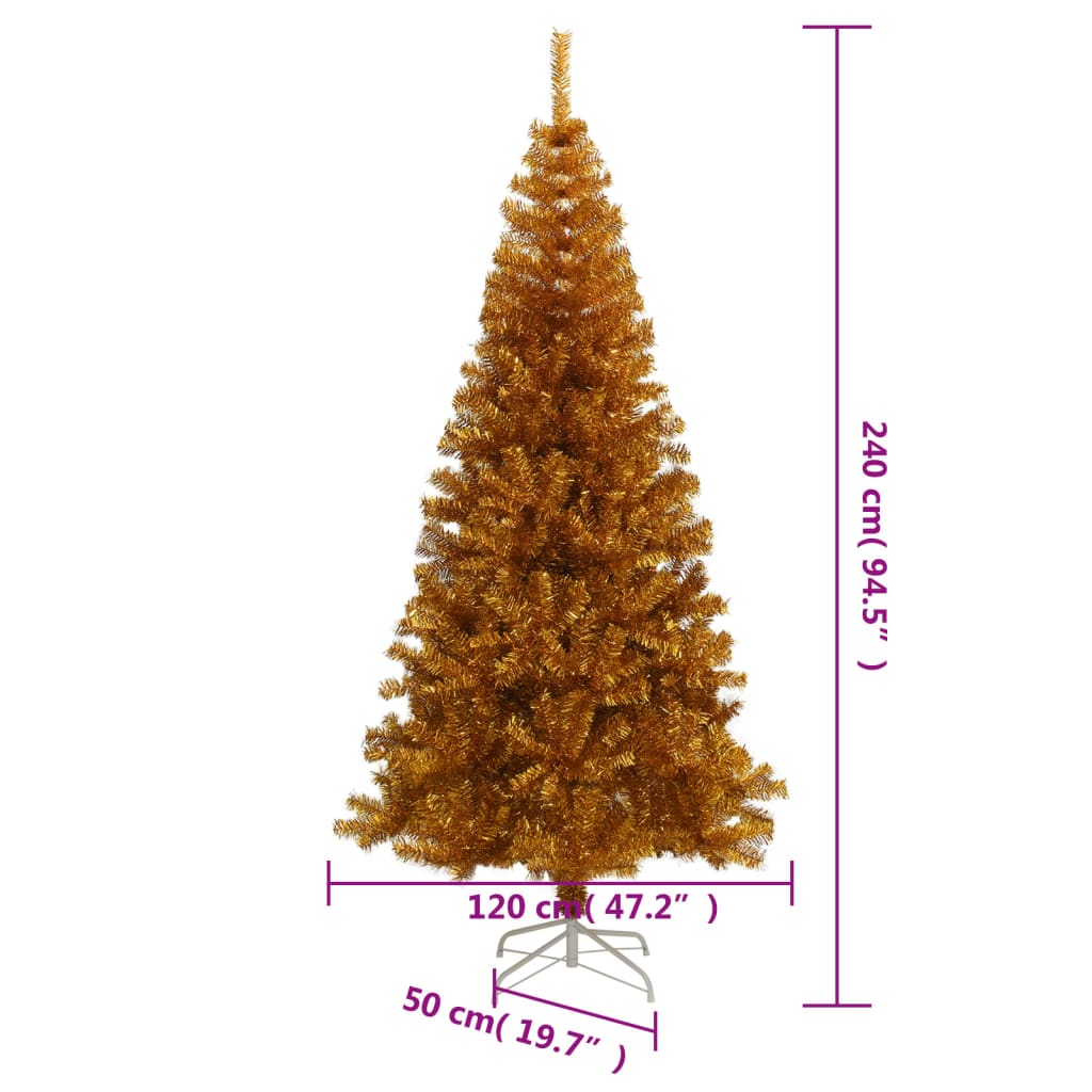 Artificial Christmas Tree Gold PET, steel Large Decorative Inlays