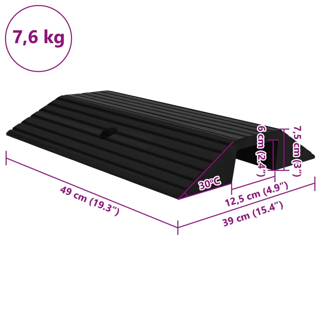 Bridge Threshold Ramps 3 pcs 49x40x8 cm Rubber