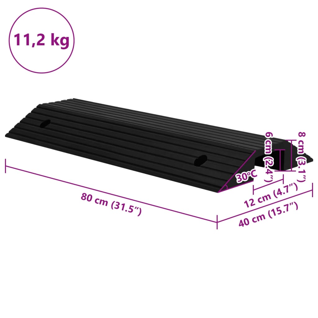 Bridge Threshold Ramps 2 pcs 80x40x8 cm Rubber