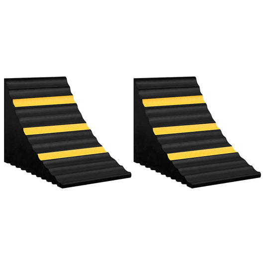 150991 vidaXL Wheel Chocks 2 pcs 29x16x19 cm Rubber