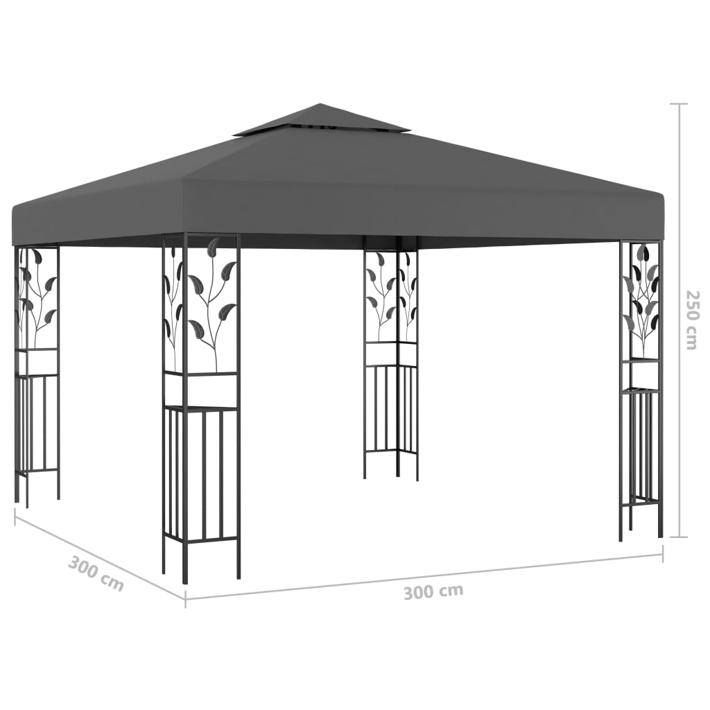 Gazebo | Anthracite | Powder-coated steel, Polyester with PA coating