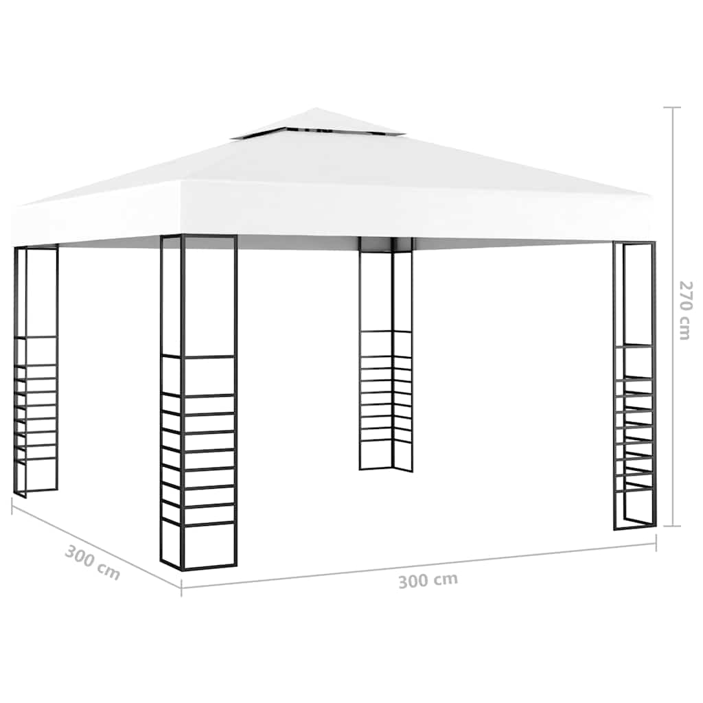 Gazebo | White | Polyester canopy | 3x3 meters | Gazebo | Square