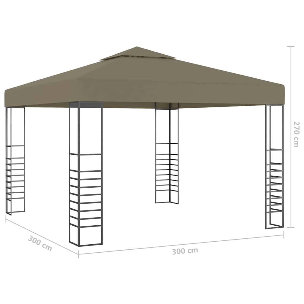 Gazebo | Taupe | 100% Polyester fabric with PA coating | 3x3 m