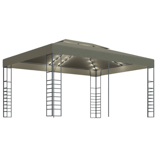Gazebo | Taupe | 100% Polyester, Steel | Large | Decorative Inlays
