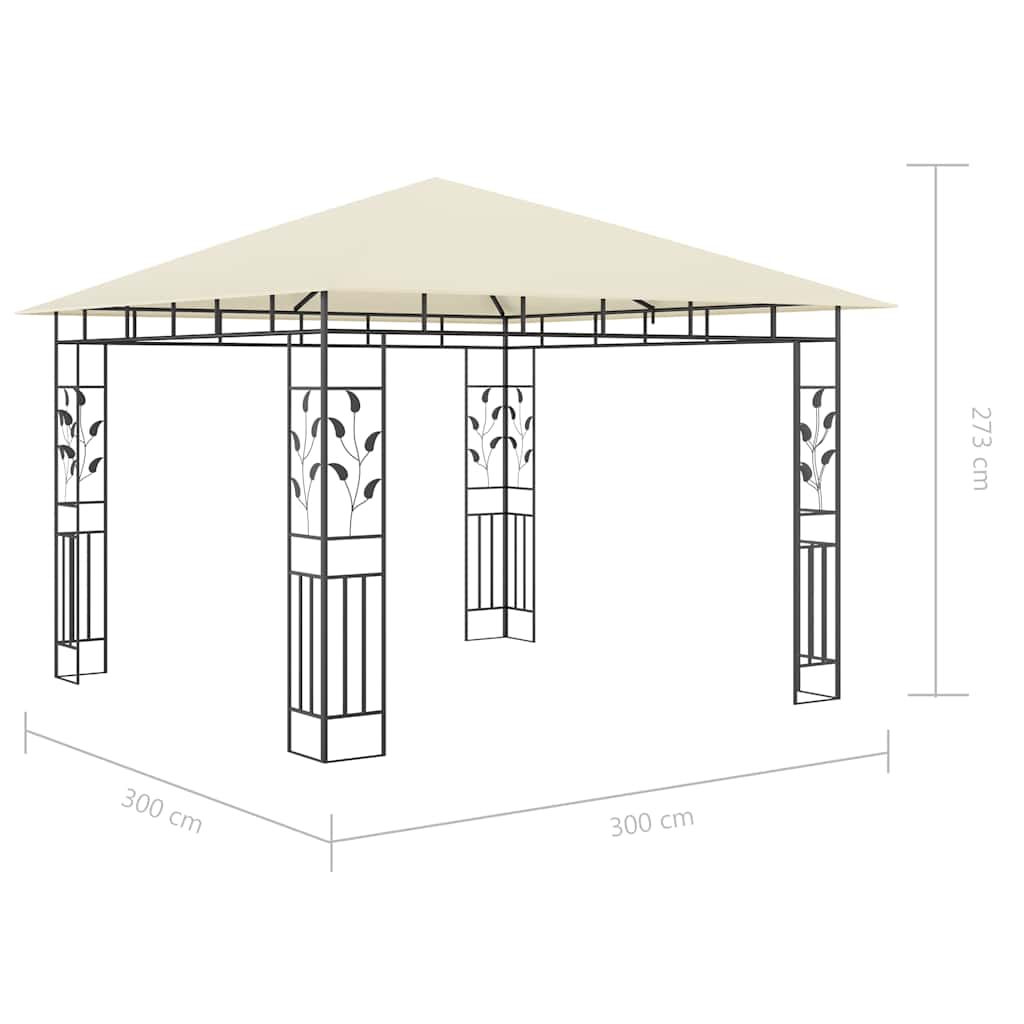 Gazebo | Cream | Powder-Coated Steel, Polyester | Standard | Gazebo