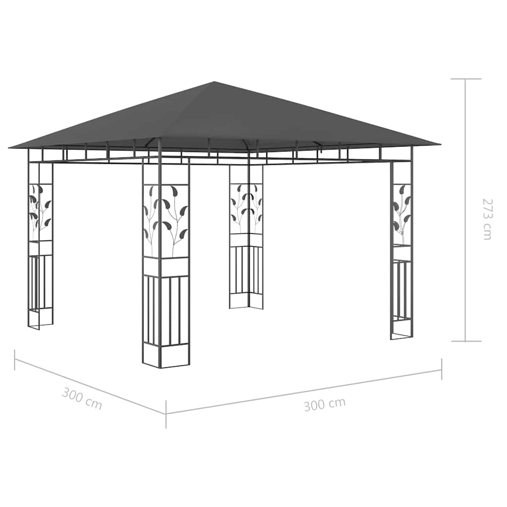 Gazebo | Anthracite | Powder-coated steel, fabric (100% polyester)