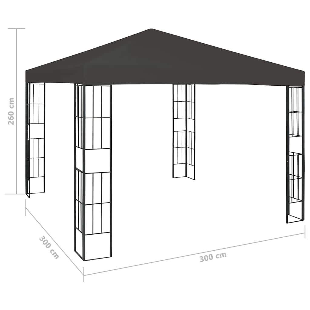 Gazebo | Anthracite and black | Steel frame, Polyester canopy | 3x3 m