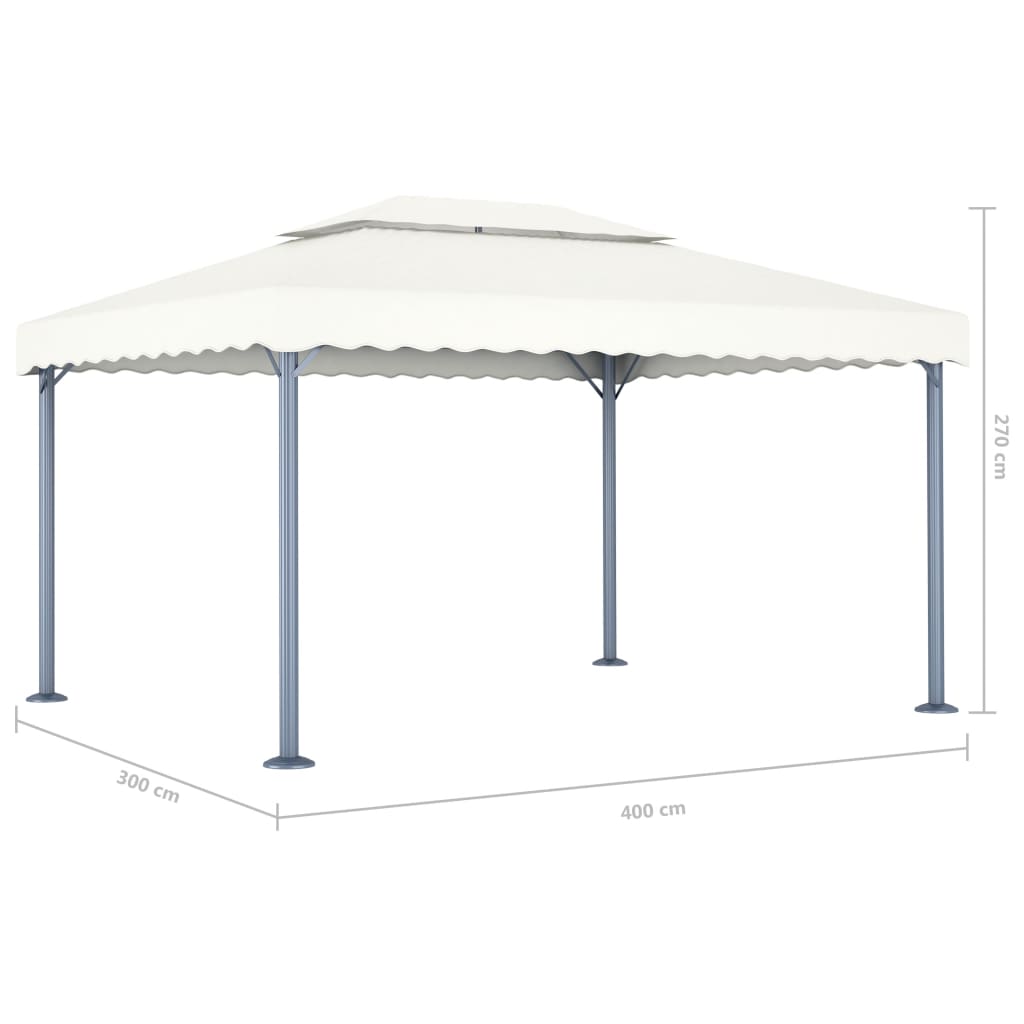 Gazebo | Cream | Aluminium | 400x300 cm | Gazebo | Rectangular