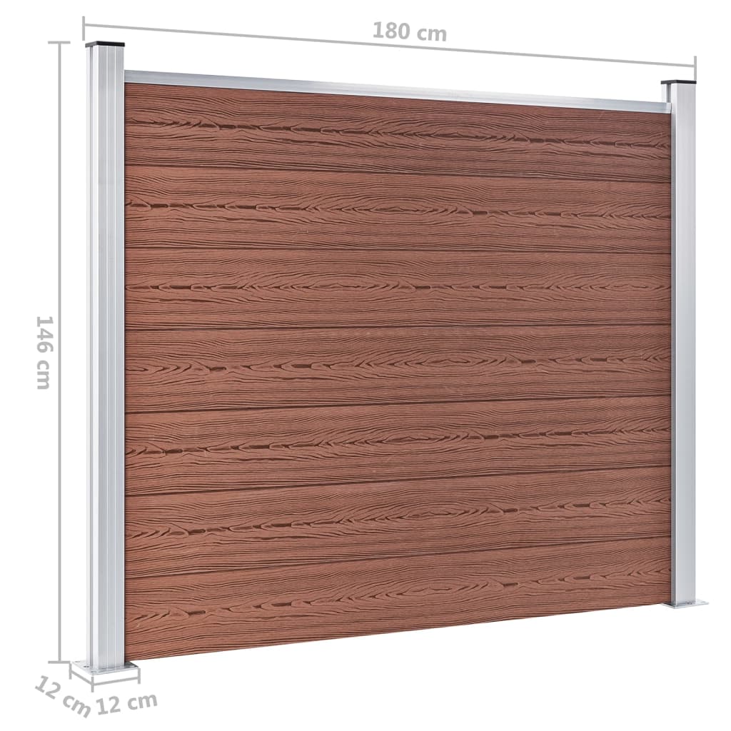 Fence Panel Set WPC 872x146 cm Brown