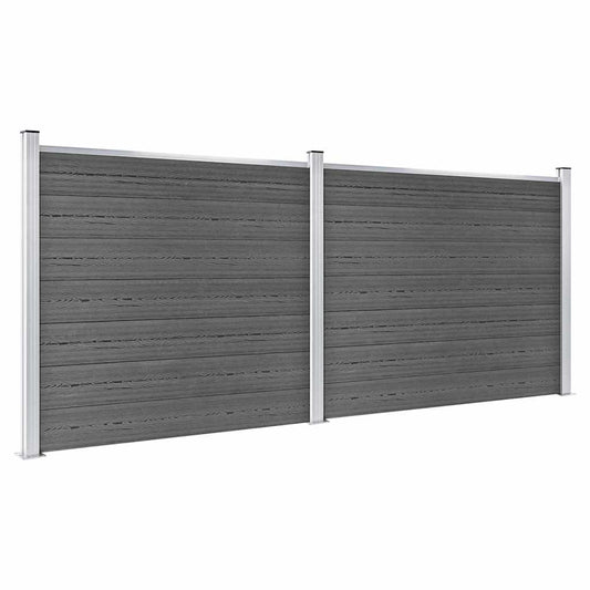 Fence Panel Set WPC 353x146 cm Black