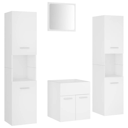 Bathroom Furniture Set | White | Engineered wood, acrylic