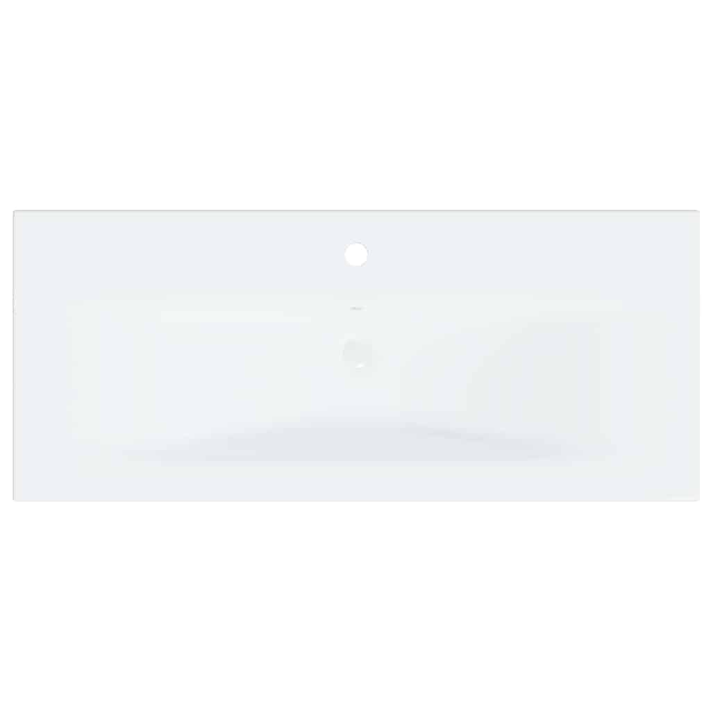 Sink Cabinet with Built-in Basin High Gloss White Engineered Wood