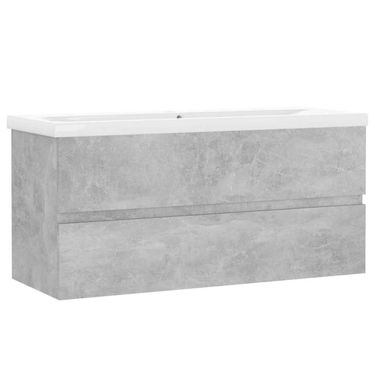 Sink Cabinet With Basin | Concrete grey, White | Engineered wood, Ceramic