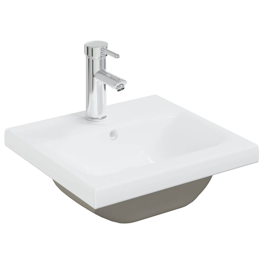 Sink Cabinet with Built-in Basin White Engineered Wood