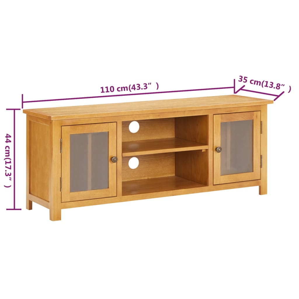 TV Cabinet | Brown | Solid oak wood | Medium | TV Cabinet | Rectangular