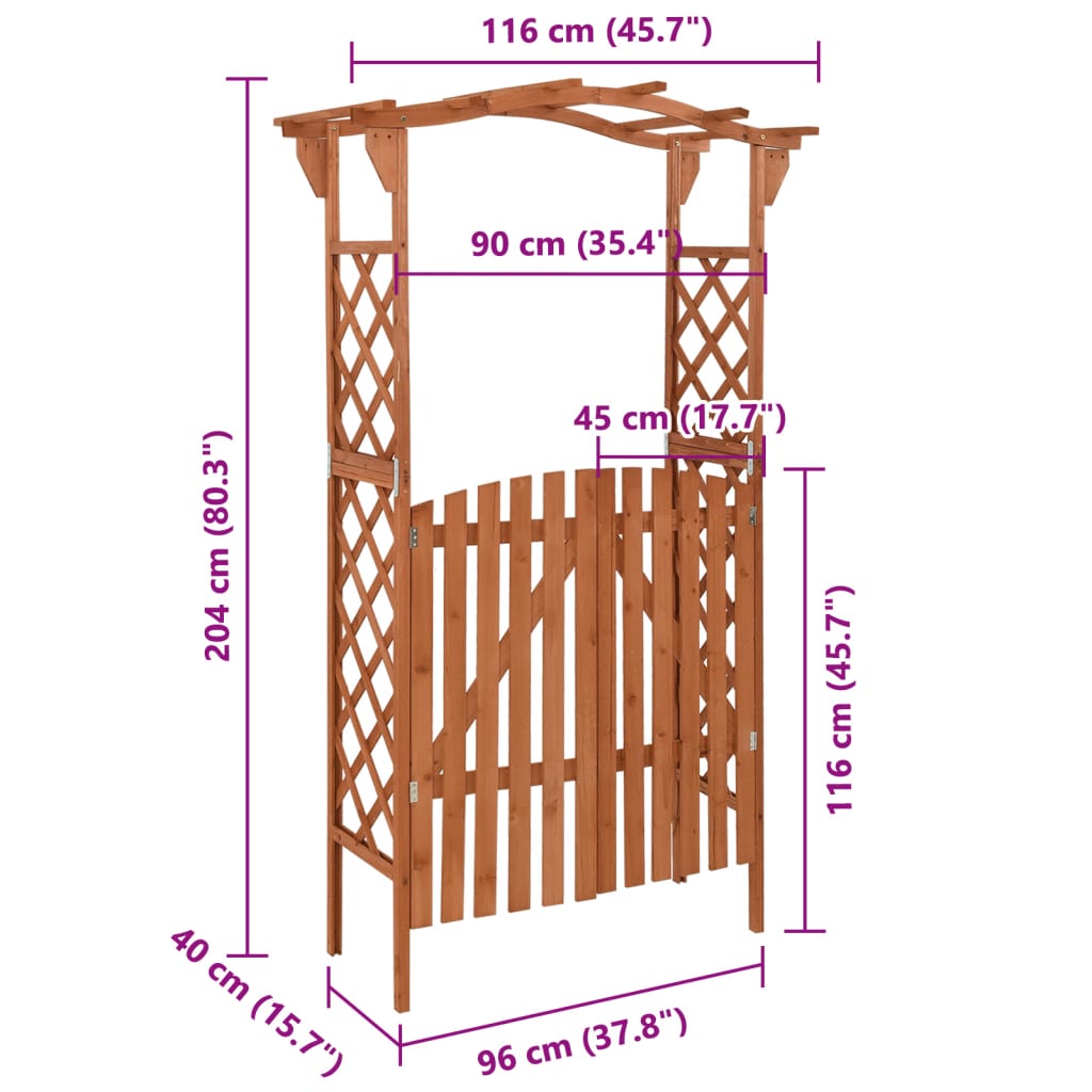 vidaXL Pergola Brown Solid firwood, solid pine wood Medium