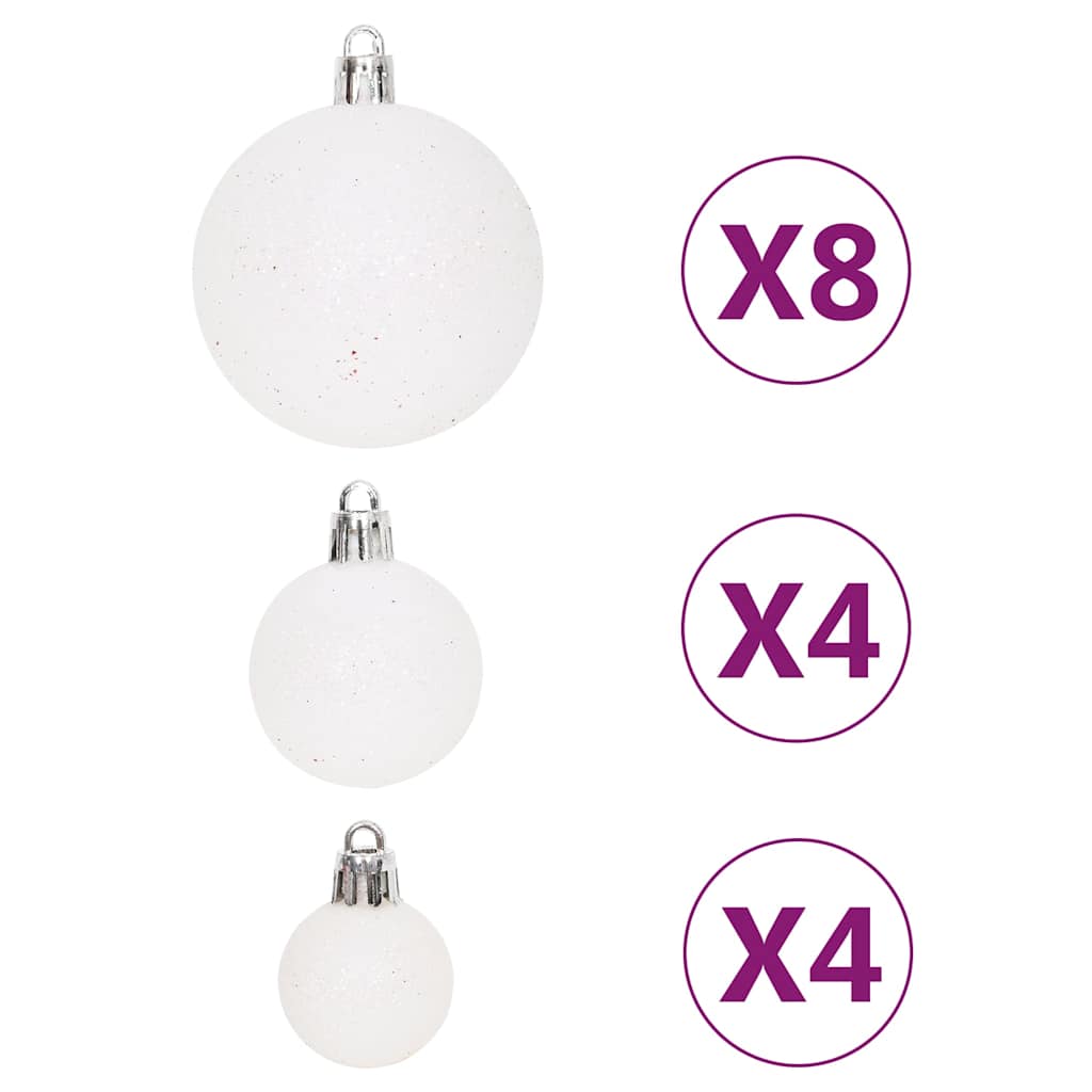 Christmas Bauble Set | Red and White | Plastic | Various