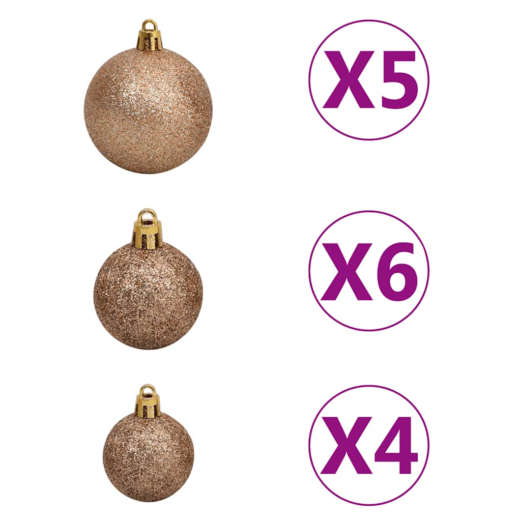 Christmas Ball Set Set of 61 Various Rose Gold Finishes