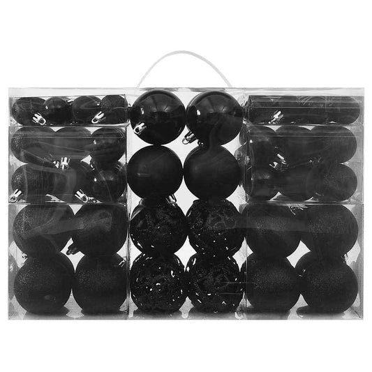 Christmas Ball Set | Set of 100 | Black | Plastic | Various