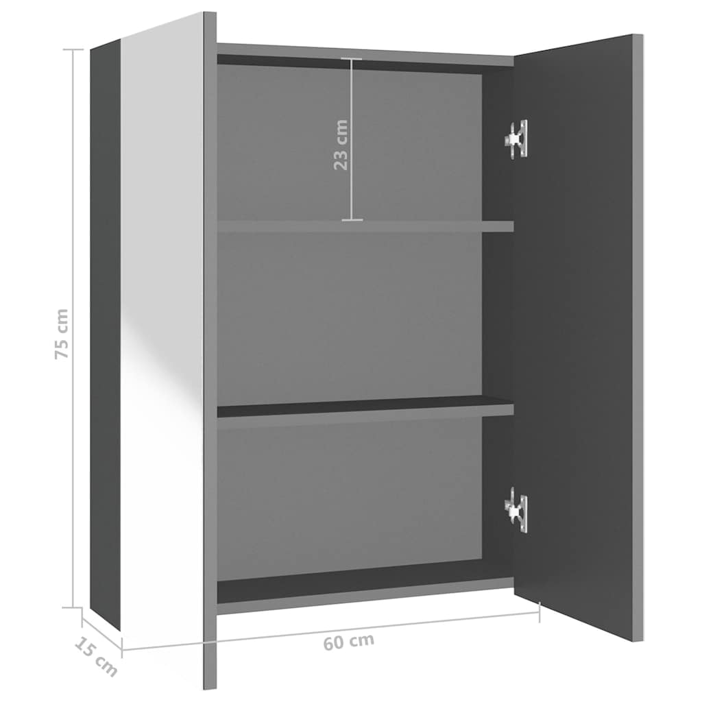 Mirror Cabinet | Anthracite | MDF with Melamine surface and Glass