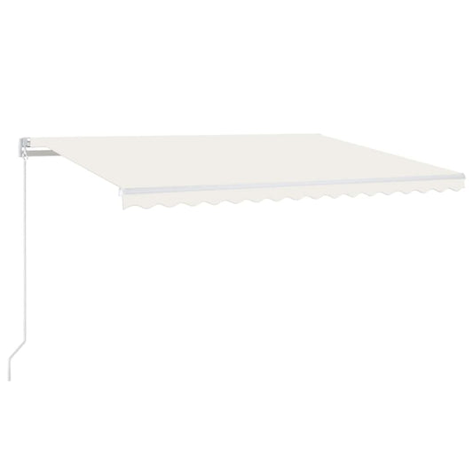 Manual Retractable Awning with LED 450x300 cm Cream