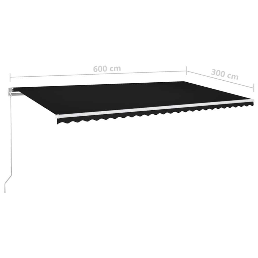 Retractable Awning | Anthracite | Powder-coated aluminium | 600 x 300 cm