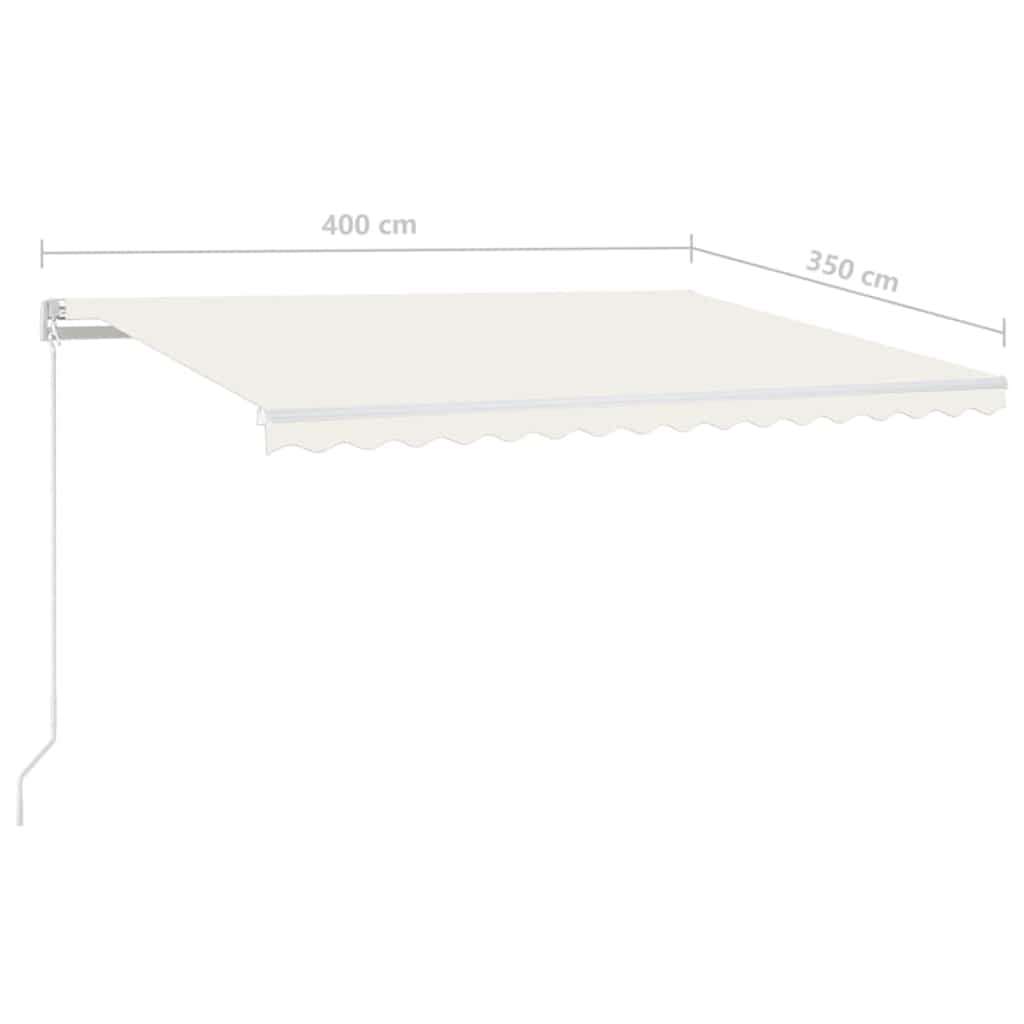 Manual Retractable Awning 400x350 cm Cream