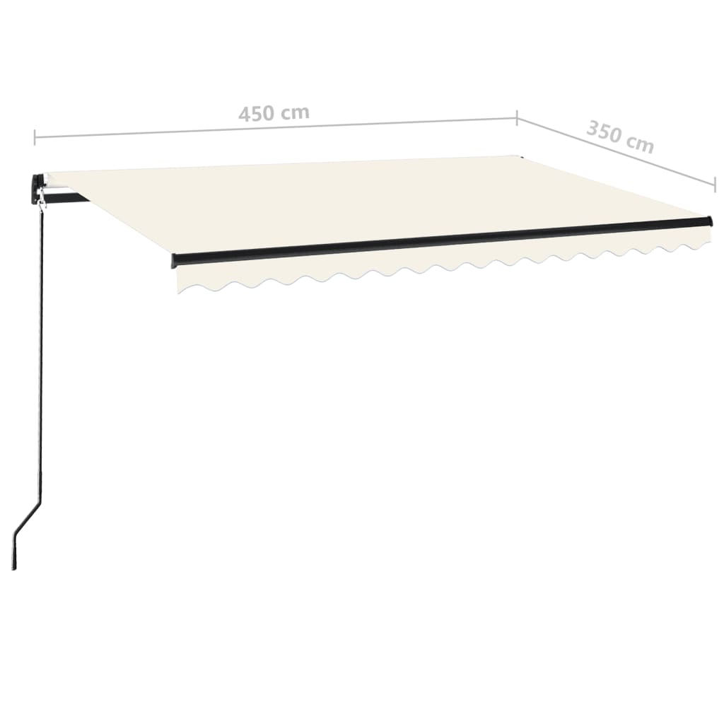 Retractable Awning | Cream | Aluminium frame | 450x350 cm | Retractable