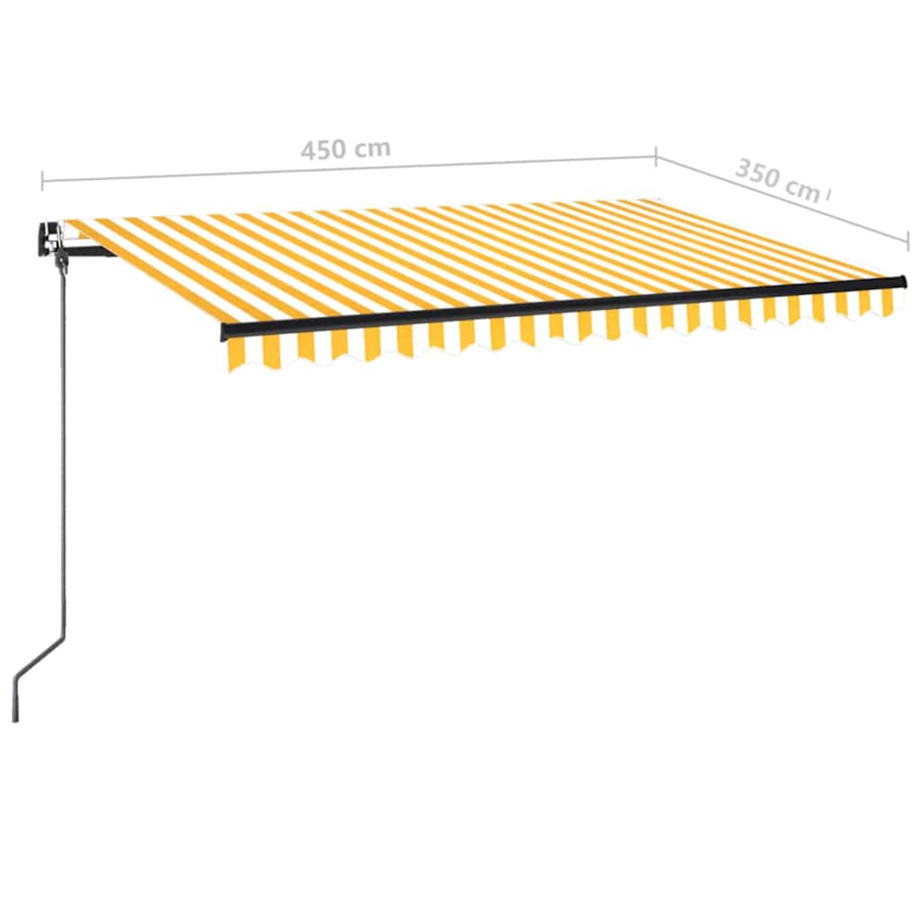 Retractable Awning | Yellow and White | Powder-coated aluminium | Large
