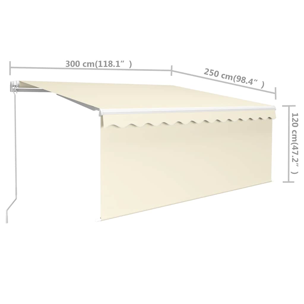 Manual Retractable Awning with Blind 3x2,5m Cream