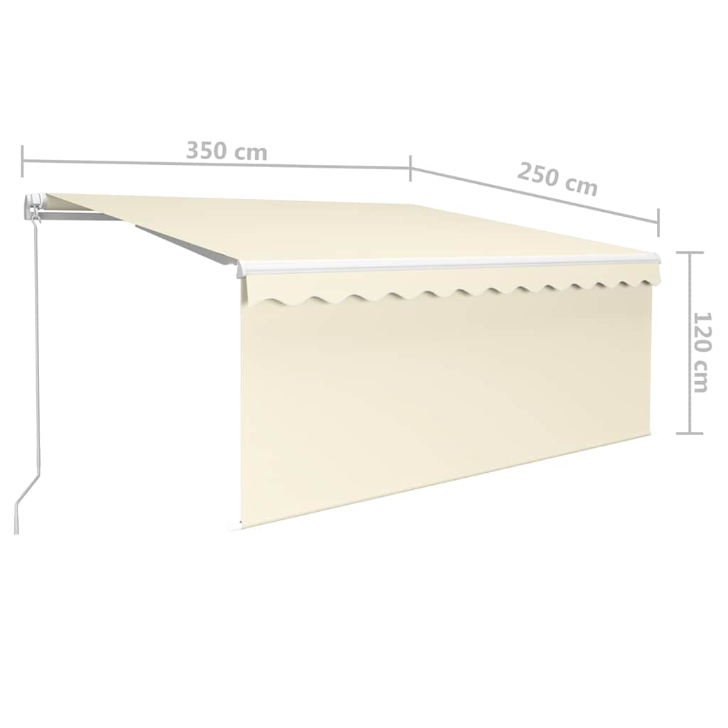 Manual Retractable Awning with Blind&LED 3,5x2,5m Cream