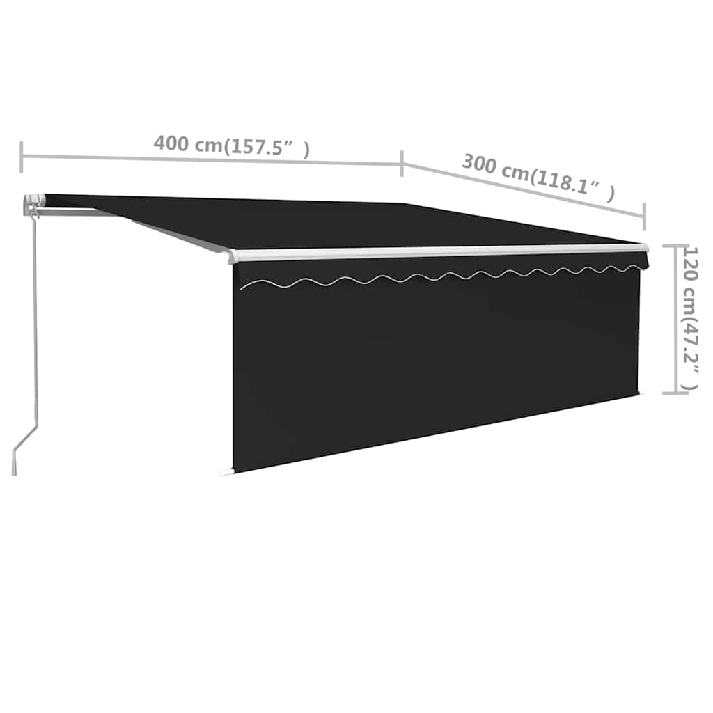Manual Awning 4 x 3 m Anthracite 100% Polyester