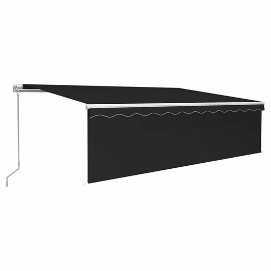 Manual Awning with Solar LED 5 x 3 m Anthracite 100% Polyester