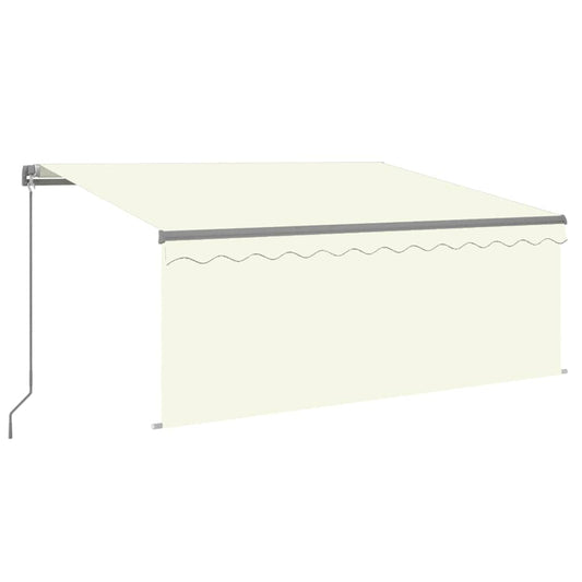 Manual Awning with Solar LED 3.5 x 2.5 m Cream 100% Polyester