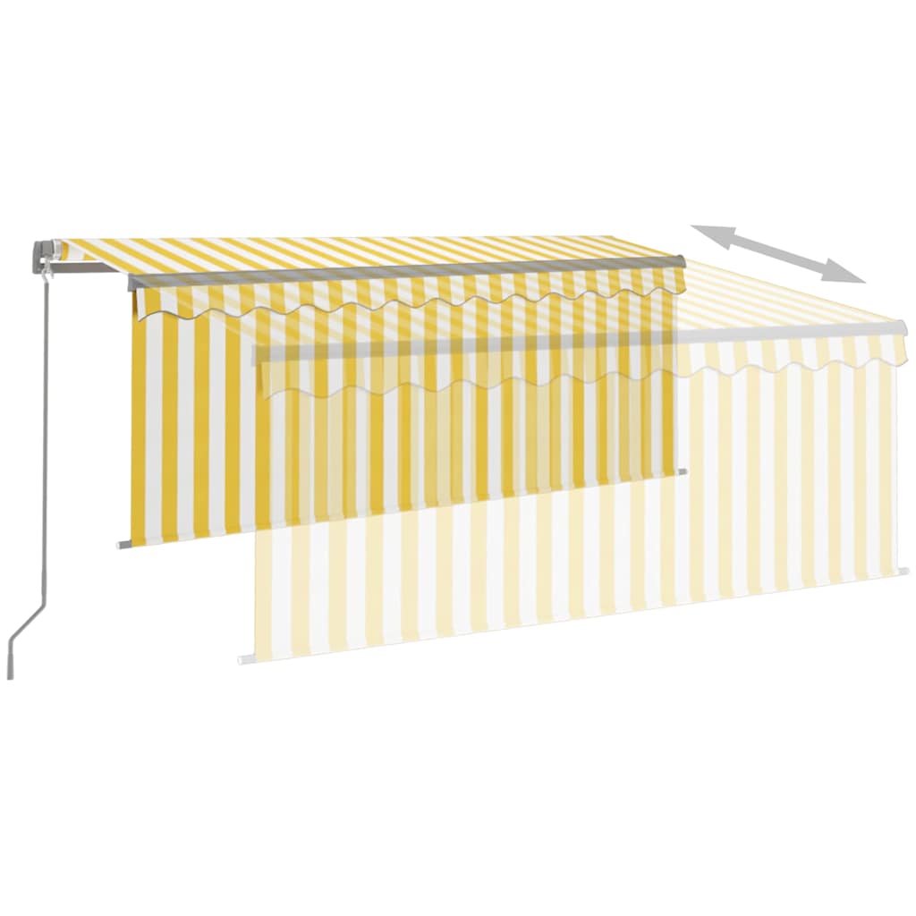 Manual Retractable Awning with Blind&LED 3,5x2,5m Yellow&White