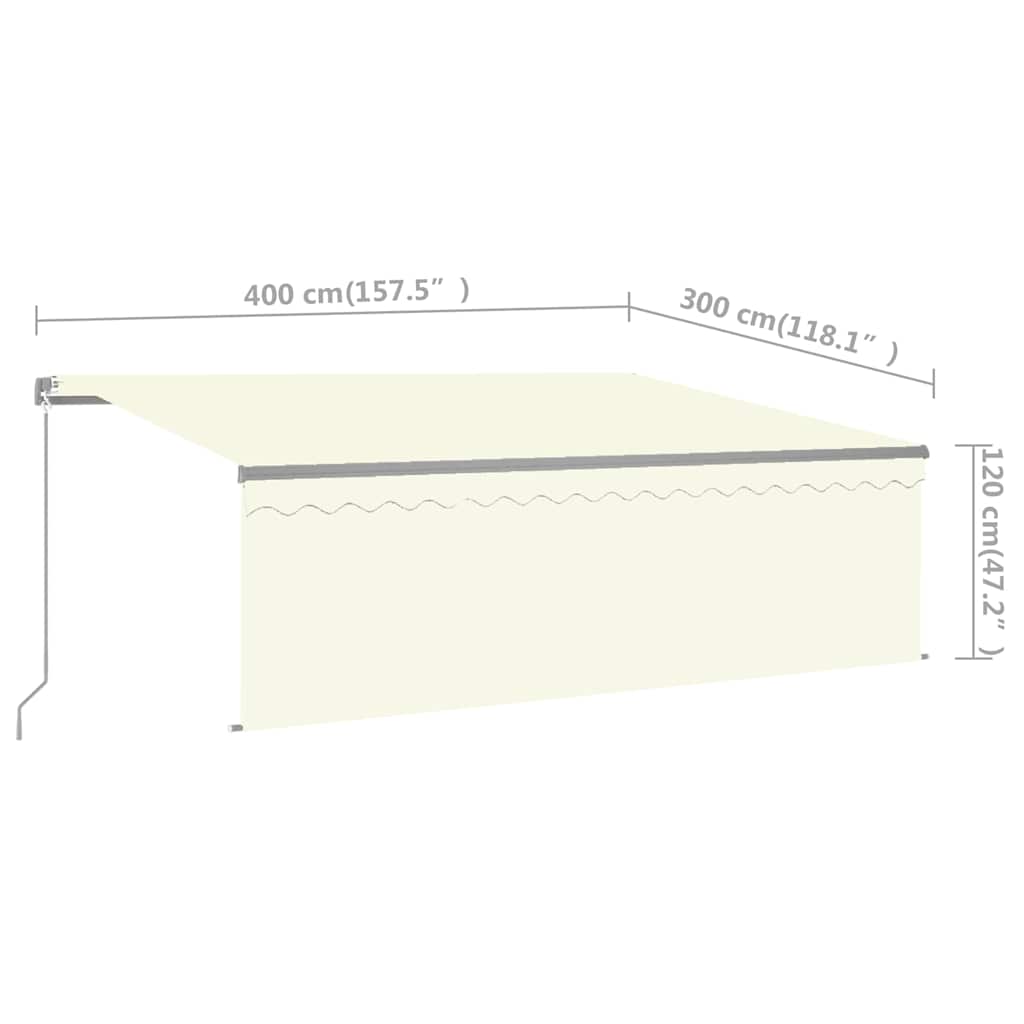 Manual Awning 4 x 3 m Cream 100% Polyester