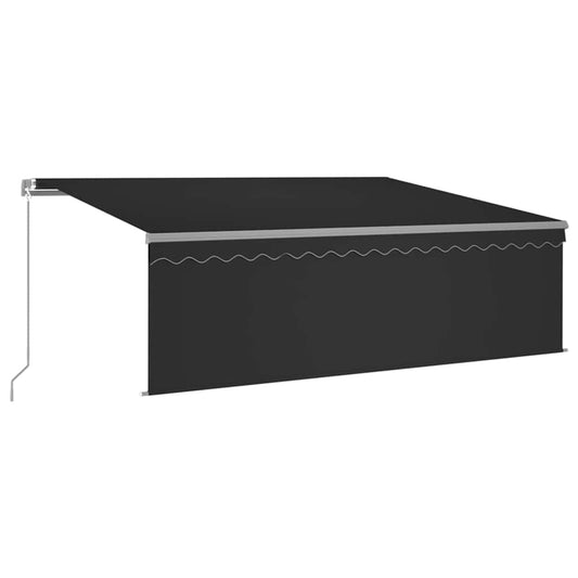 Manual Awning with Solar LED 4 x 3 m Anthracite 100% Polyester