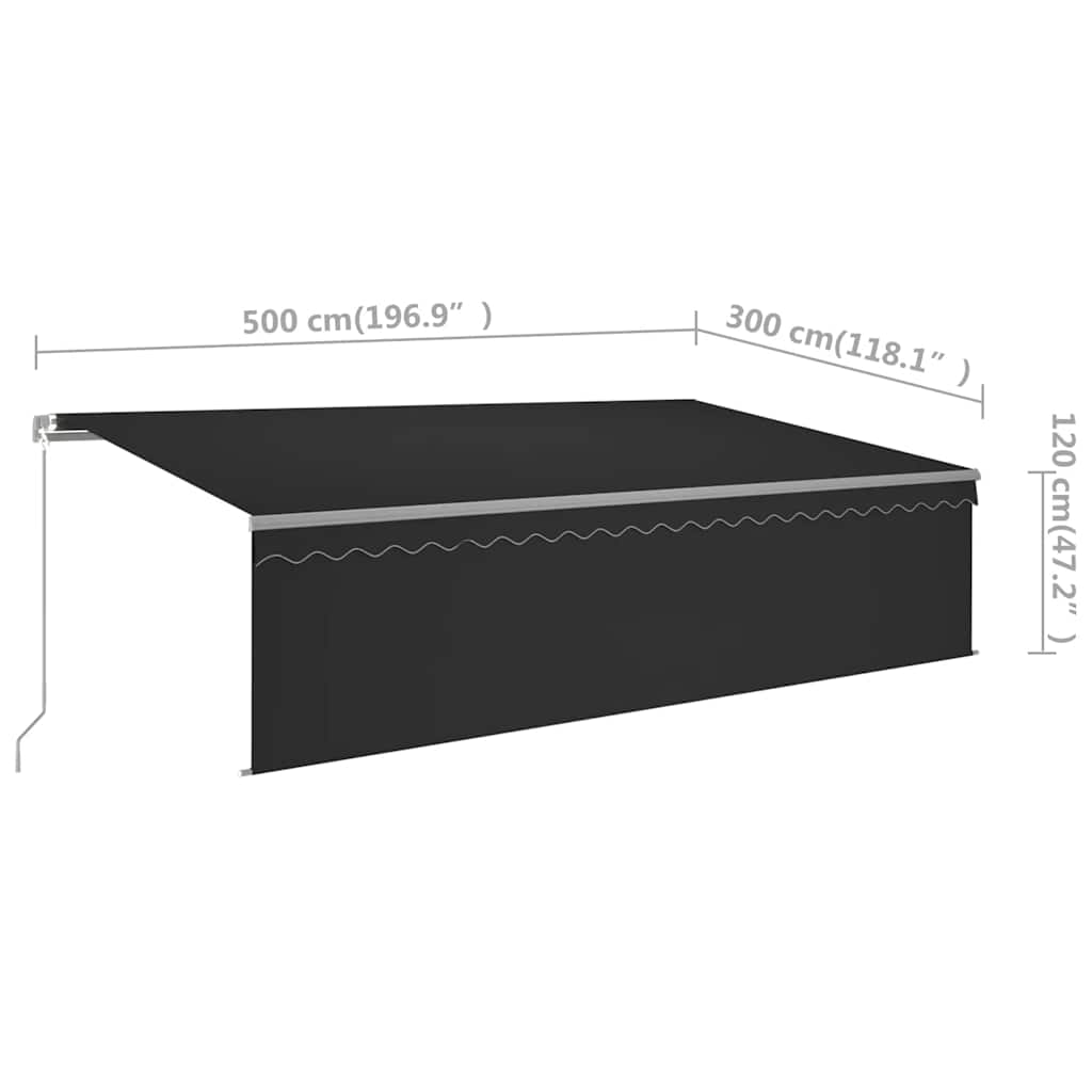 Manual Awning 5 x 3 m Anthracite 100% Polyester