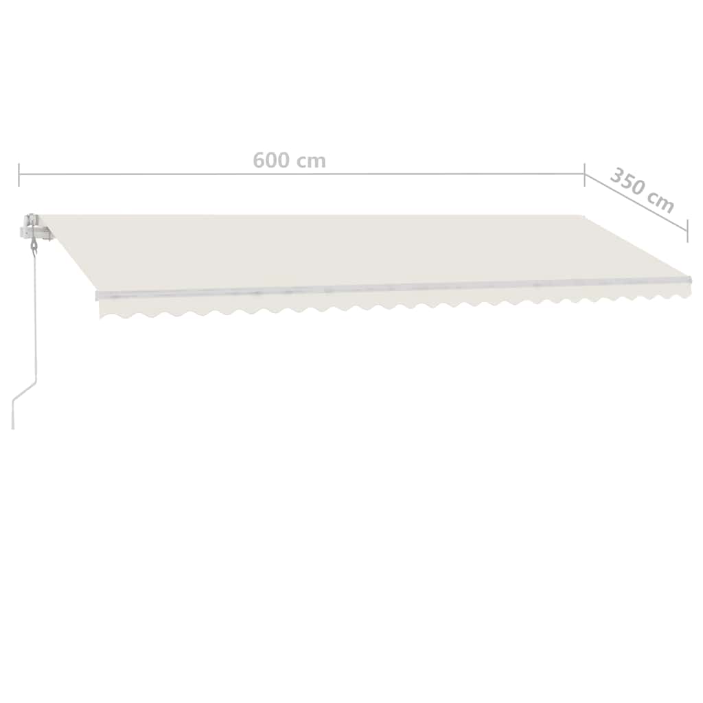 Manual Awning 6 x 3.5 m Cream 100% Polyester
