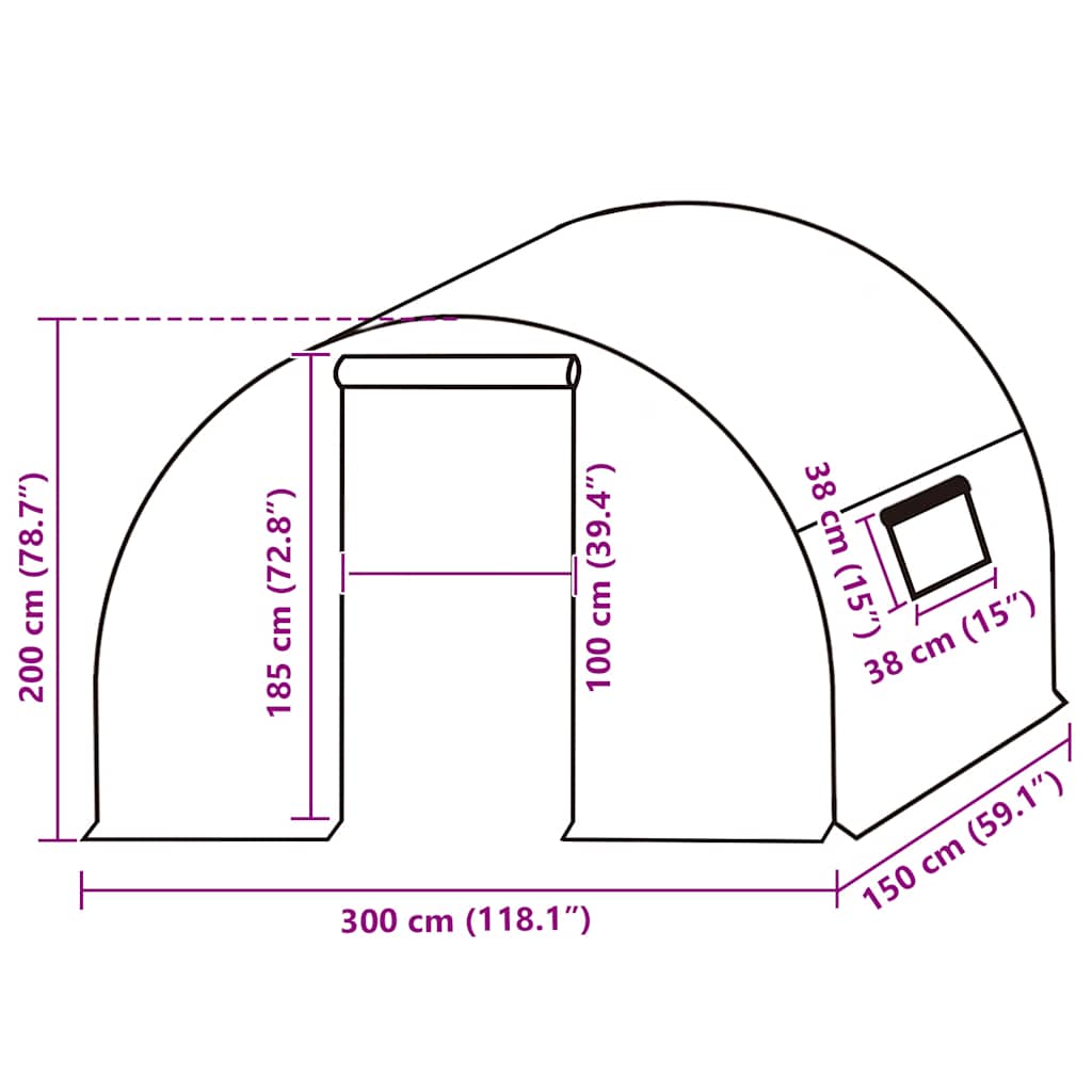 Greenhouse Replacement Cover | Clear | PE | 3x1.5x2 m | Greenhouse Cover