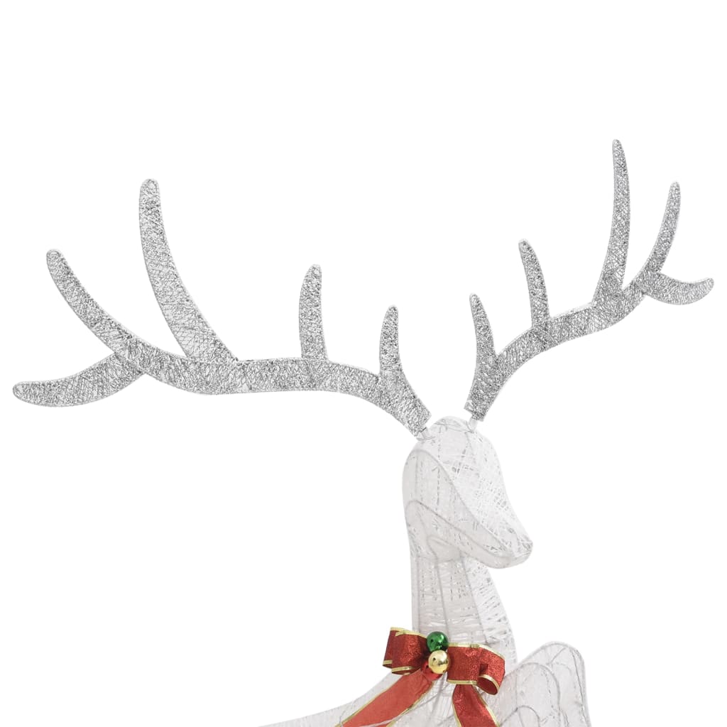 Christmas Flying Reindeer White and silver Fabric Large