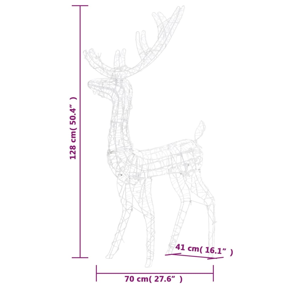 Acrylic Reindeer Christmas Decoration 140 LEDs 4 ft Colorful