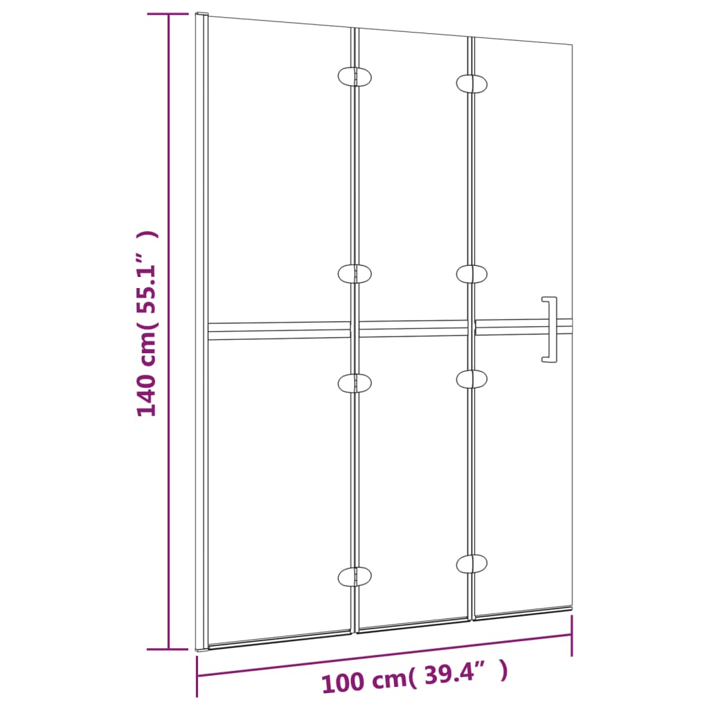 Folding Shower Enclosure ESG 100x140 cm White