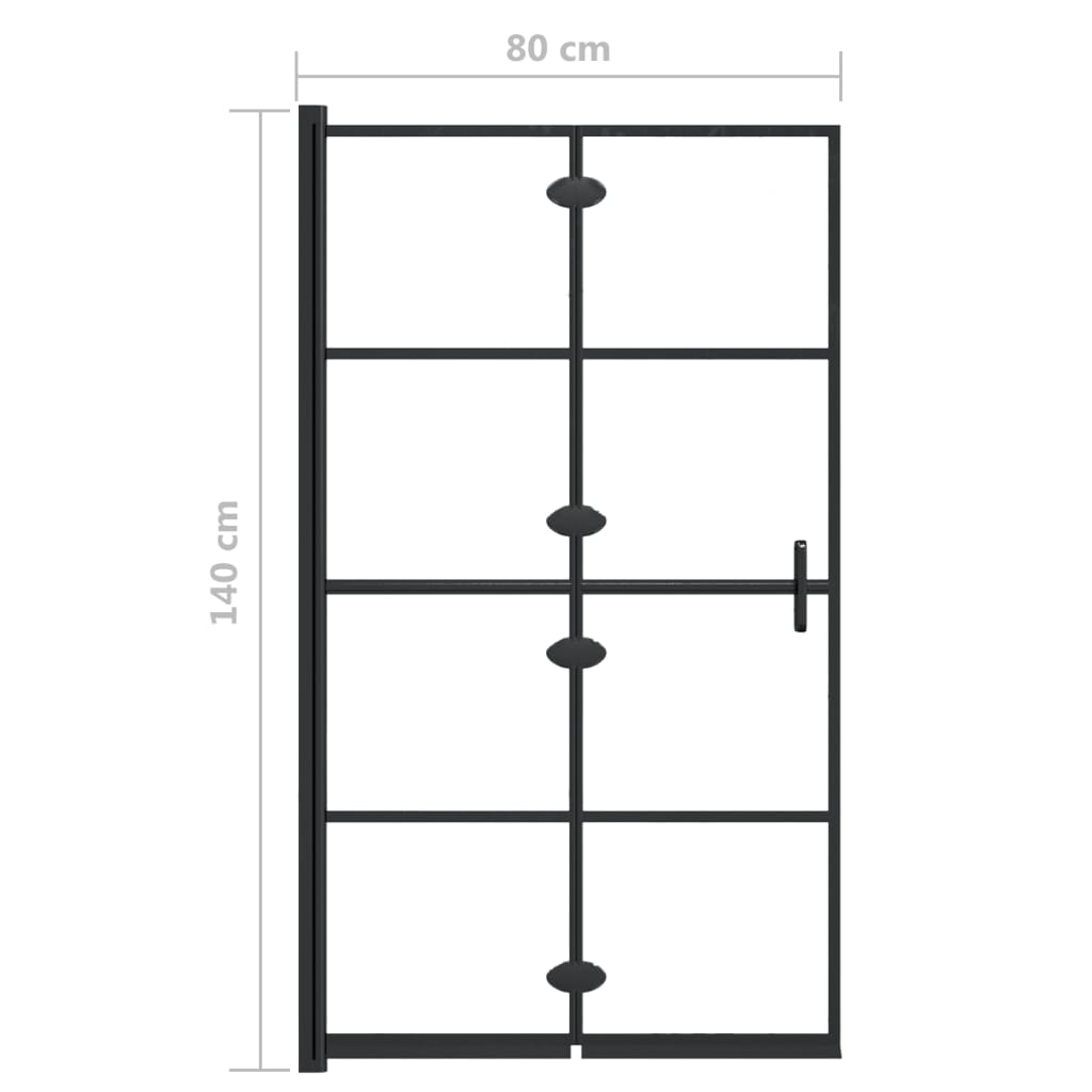 Folding Shower Enclosure ESG 31.5"x55.1" Black