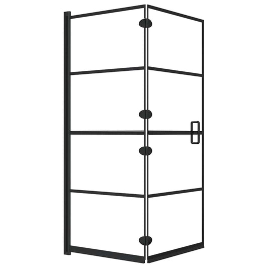 Folding Shower Enclosure ESG 120x140 cm Black